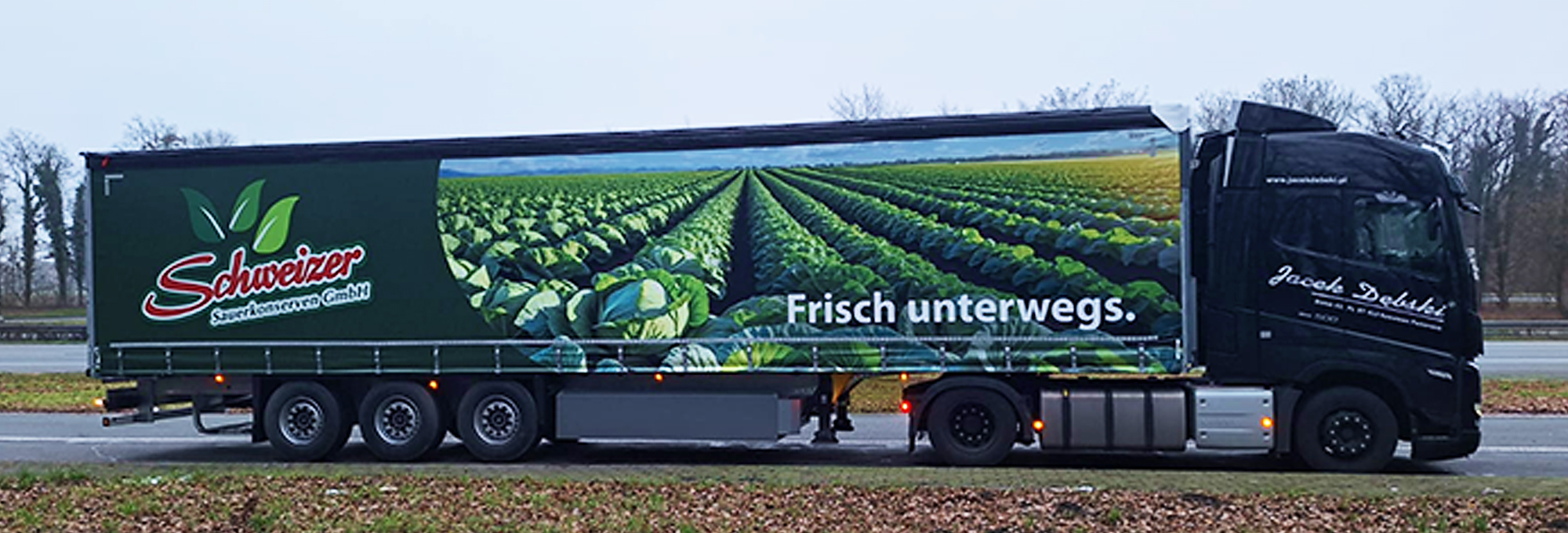 Lastwagen von Schweizer Sauerkonserven